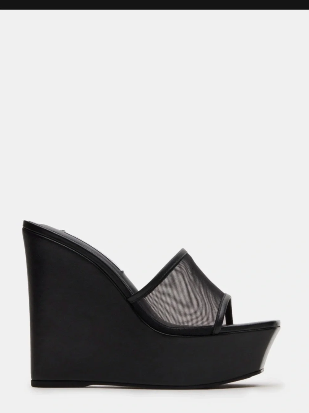 NIB Steve Madden AYANA BLACK LEATHER PLATFORMS